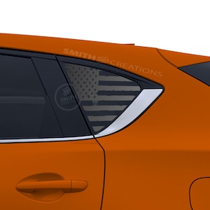 Fits Mazda CX-5 2017 - 2025 Rear 3rd Quarter Window Tattered American Flag Vinyl Window Decal Pre Cut No Trimming Needed United States