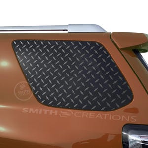 Fits 2010-2024 Toyota 4Runner Rear Side Windows Diamond Plated Guard Theme Window Decal Sticker Pre Cut NO TRIMMING NEED