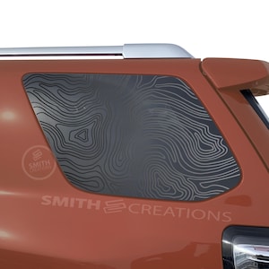 Fits 2010-2024 Toyota 4Runner 3rd Quarter Side Windows Topo LINES ONLY Pattern Topographic Window Decal Pre Cut No Trimming Needed