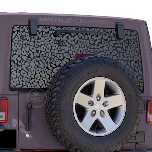 Fits Jeep Wrangler 2011-2018 4 Door Hardtops Rear Window Cheetah Spots Decal Leopard Animal Print Decal
