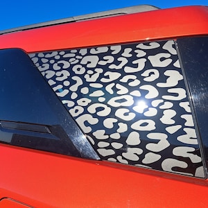 Fits 2021-2024 Ford Bronco Sport Cheetah Print Leopard Vinyl Window Decal (Listing Photos Show Matte Black Vinyl)  *Matte black vinyl SET