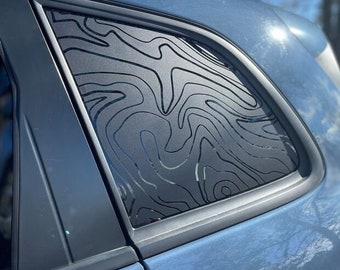 Fits 2014-2022 Jeep Cherokee Topographical Window Vinyl Decal 2014 2015 2016 2017 2018 2019 2020 2021 2022