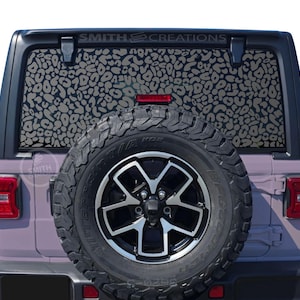 Fits 2018-25 Jeep Wrangler 4 Door Hardtops Rear Window Cheetah Spots Decal Leopard Animal Print Decal