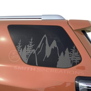 Fits 2010-2024 Toyota 4Runner 3rd Quarter Side Windows Mountain and Trees Window Decal Pre Cut NO TRIMMING NEEDED