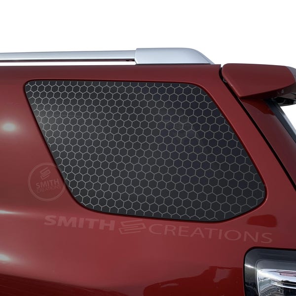 Fits 2010-2024 Toyota 4Runner Rear Side Windows Hexagon Pattern Window Decal Sticker Pre Cut NO TRIMMING NEEDED