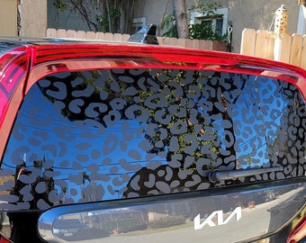 CHOOSE YOUR SIZE Cheetah Spots Leopard Print Matte Black Vinyl Cuts - Trim to Fit your Vehicle or Project