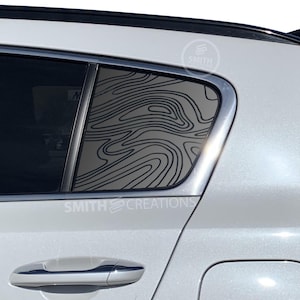 Fits 2017-2022 Kia Sportage Rear 3rd Quarter Window Topographic Lines Map Pattern Vinyl Window Decal Pre Cut No Trimming Needed