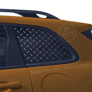 Fits 2014-2022 Jeep Cherokee Diamond Plate Pattern Vinyl Decal for 3rd Window