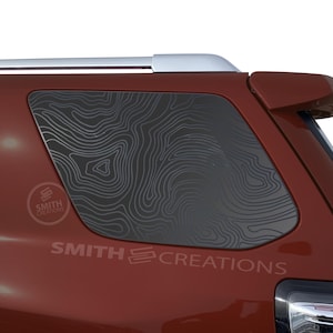Fits 2010-2024 Toyota 4Runner 3rd Quarter Side Windows Topo Pattern Topographic Window Decal Pre Cut NO TRIMMING NEEDED