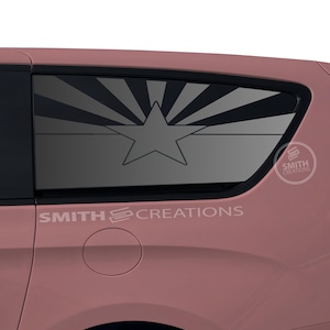 Fits Chrysler Pacifica & Voyager 2017 - 2025 3rd Quarter Window Arizona State Flag Pattern Vinyl Window Decal Pre Cut No Trimming Needed AZ