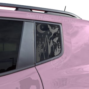 Fits 2019 - 2023 Jeep Renegade Rear 3rd Quarter Window Dragons Flying Over Mountains Vinyl Window Decal Pre Cut No Trimming Needed Fantasy