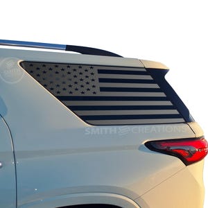 Fits 2018-2023 Chevy Traverse Rear 3rd Quarter Window Standard American Flag Vinyl Window Decal Pre Cut No Trimming - FITS SOME 2024&#39;s