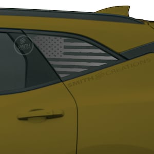 Fits 2021-2025 Chevy Blazer Rear 3rd Quarter Window Tattered American Flag Vinyl Window Decal Pre Cut No Trimming Needed United States USA
