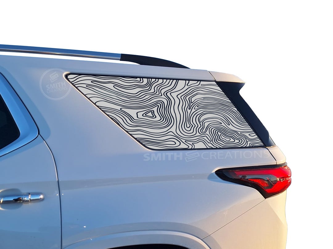 Fits 2018-2023 Chevy Traverse Rear 3rd Quarter Window Topographic Map ...