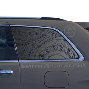 Fits 2011-2021 Jeep Grand Cherokee 3rd quarter Window Unique Tribal Decal No Trimming Needed