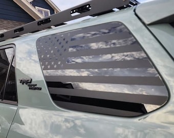 Fits 2010-2024 Toyota 4Runner Rear Side Windows United States of American Flag Decal sticker *Photo example is matte black vinyl