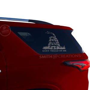 Fits 2018-2023 Chevy Traverse Rear 3rd Quarter Window Gadsden Snake Don&#39;t Tread on Me Vinyl Window Decal Pre Cut FITS SOME 2024s