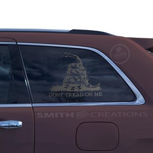 Fits 2011-2021 Jeep Grand Cherokee 3rd quarter Window Gadsden Don't Tread on Me Snake Decal No Trimming Needed Second Amendment