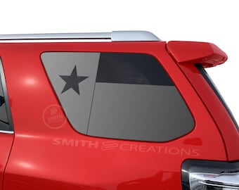 Fits 2010-2024 Toyota 4Runner Rear Side Windows Texas State Flag Window Decal Pre Cut NO TRIMMING NEEDED Texan Pride Texans