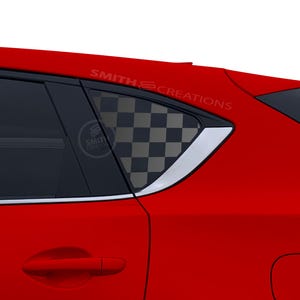 Fits Mazda CX-5 2017 - 2025 Rear 3rd Quarter Window Checkered Pattern Vinyl Window Decal Pre Cut No Trimming Needed Checkers theme