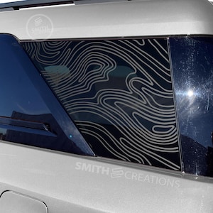 Fits 2021- 2025 Ford Bronco Sports 3rd Quarter Window Topographic LINES ONLY Pattern Vinyl Window Decal Pre Cut No Trimming Needed