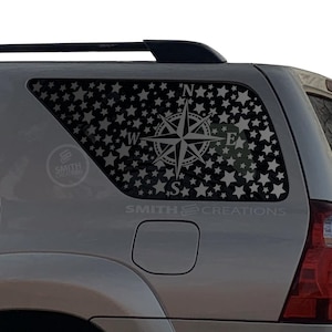 Fits 2003-2009 Toyota 4Runner Rear Side Window Stars with Compass Vinyl Window Decal Pre Cut No Trimming Needed Galaxy theme