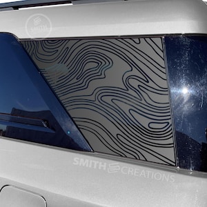 Fits 2021- 2025 Ford Bronco Sports 3rd Quarter Window Topographic Lines Pattern Vinyl Window Decal Pre Cut No Trimming Needed
