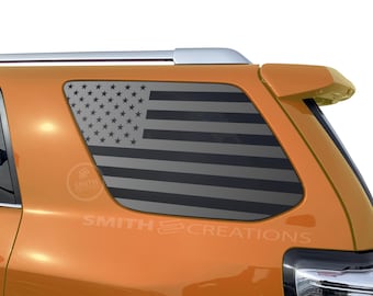 Fits 2010-2024 Toyota 4Runner 3rd Quarter Side Windows Standard American Flag Window Decal Pre Cut NO TRIMMING NEEDED Patriotic Gift United