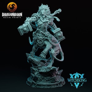 Leoren, Lord of the Lionhorde - D&D - 9th Age - Kings of War - Tabletop Wargaming - DnD - RPG  - lion - warrior - Witchsong Miniatures
