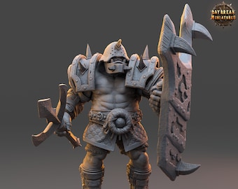 Harrer Gruntz - Ork - Ork - D&D DnD RPG Fantasy Bordspelsminiatyr - Resintryck