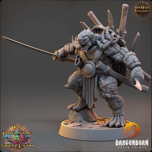 Doikar - Schildkröt-Schildkröte Krieger D&D RPG Wargaming Miniaturen - D&D - 9th Age - Kings of War - Dayanbruch Miniaturen - RPG