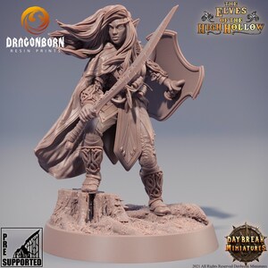 Merlo Kataa - Elves Elf - D&D DnD RPG Fantasy Wargaming Miniature - Resin Print