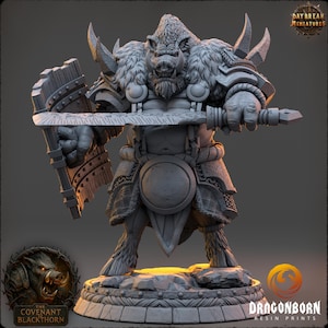 Ulgok Duskmaw - Boarmen - Boar-folk - D&D  - 9th Age - Kings of War - Daybreak Miniatures - RPG
