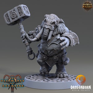 Marab Stonestomper - Oliphant Warrior DnD RPG Wargaming Daybreak Miniatures Loxodon
