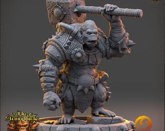 Krogar Ashryn - Apen - D&D DnD RPG fantasie tafelblad Wargaming miniatuur - harsprint