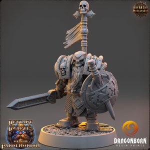 Szigalf Schädelhalterung - D&D - Chaos Zwerg Krieger - 9th Age - Kings of War - Dayanbruch Miniaturen - DnD - RPG