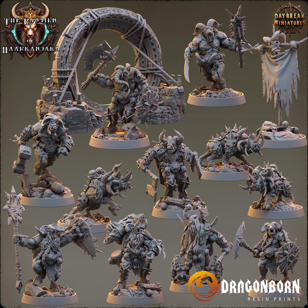 The Rawmen of Haarkanjaka Set - Beastmen - D&D Dnd RPG Fantasy Tabletop ...
