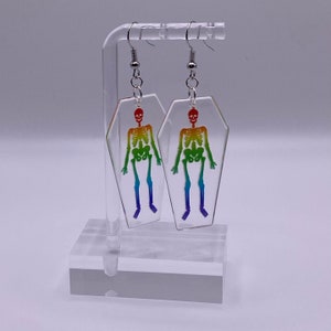 Rainbow Skeleton Earrings | Fun Rainbow Earrings