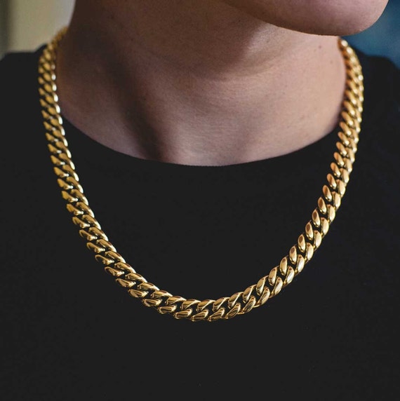 10k 14k Gold Natural Iced Out Diamond Hip Hop Jewelry Cuban Chain Link Cuban  Necklace Cuban at Rs 170000 in Surat