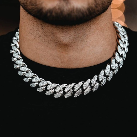 sílaba complicaciones pirámide Cadena cubana de diamantes en oro blanco de 14K de 19 mm - Etsy México sílaba complicaciones pirámide Cadena cubana de diamantes en oro blanco de 14K de 19 mm - Etsy México