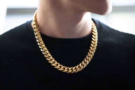 14mm gold cuban link chain outlet
