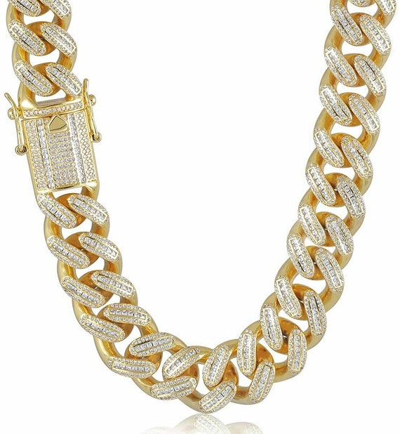 Miami Cuban Baguette Link 18K Gold 18mm 