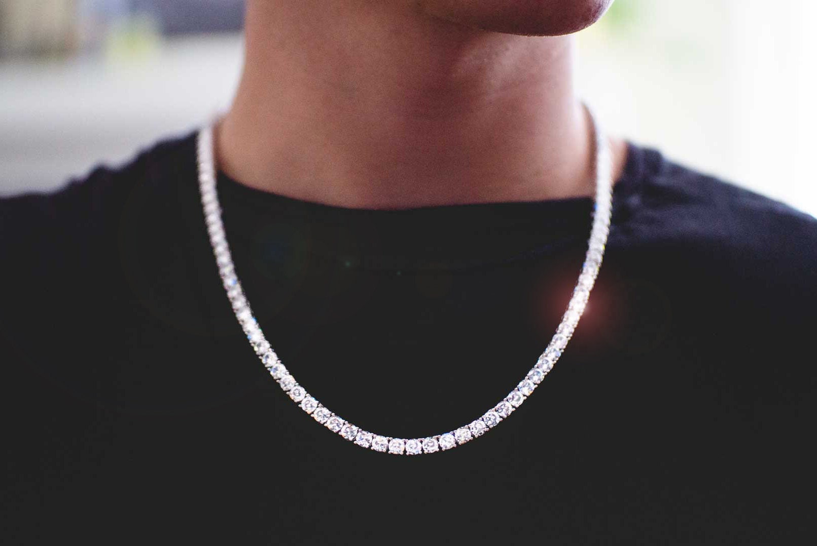 Lab grown shop diamond tennis chain