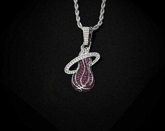 Sterling Silver Miami Heat Enameled Basketball Pendant Florida 20 mm 27 mm Orange Red Pendants & Charms Jewelry Sterling Silver Miami Heat Enameled Basketball Pendant Florida 20 mm 27 mm Orange Red Pendants & Charms Jewelry
