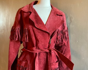 Chaqueta de ante roja Bagatelle