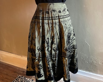 Falda con estampado de terciopelo