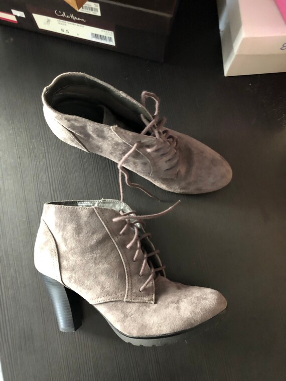 White Mountain Pewter Suede Bootie