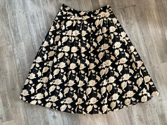 Pleated Floral Skirt - image 1