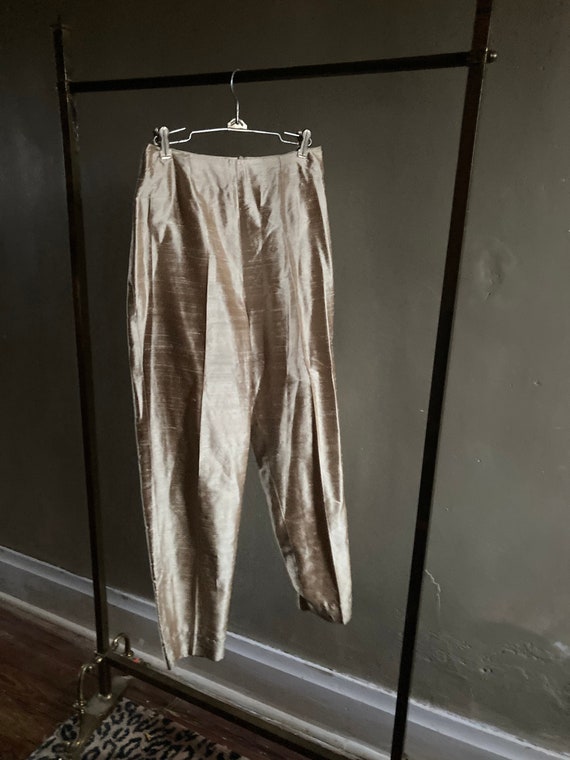 Metallic Gold Silk Pants