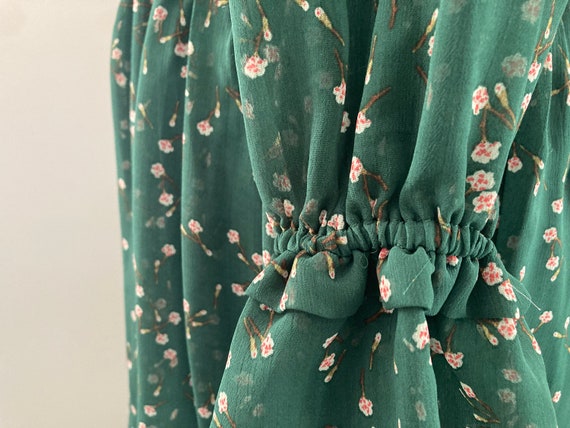 Green Flower Print Ruffle Dress - image 8